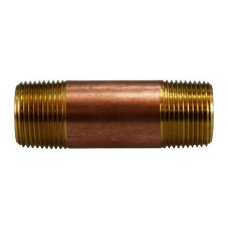 Midland Industries 34 X 4 RED BRASS NIPPLE 40086